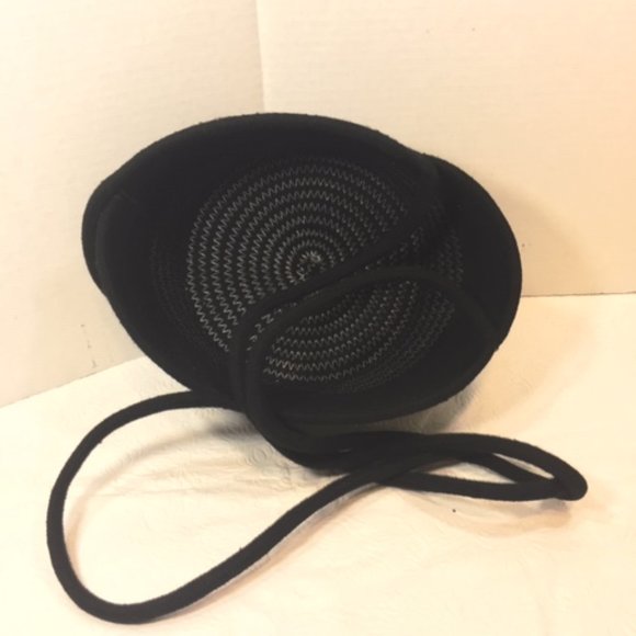 Black Woven 100% Cotton Rope Hanging Plant Veggie Fruit Basket - Picture 9 of 14